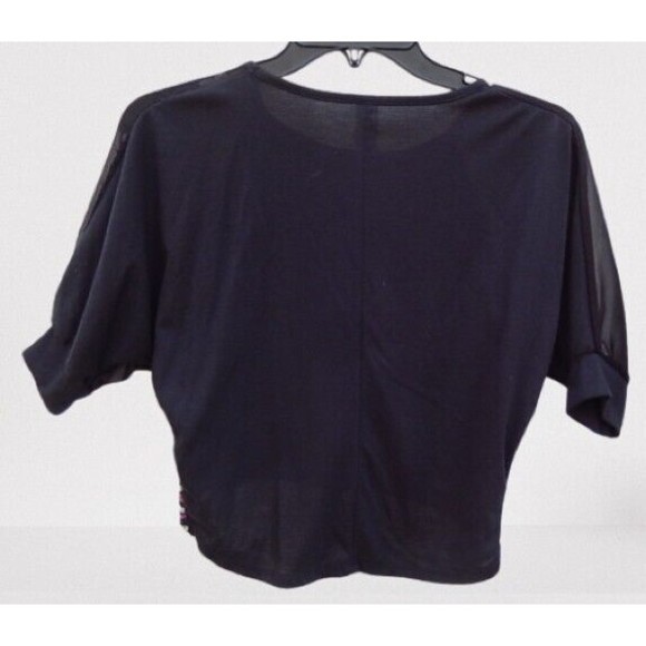 Beautees Girls T-Shirt Top Sz S 3/4 Sleeve High-Low Round Neck Relaxed Sequin - Picture 2 of 8